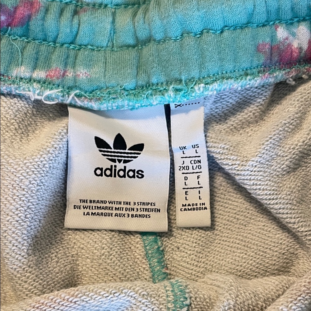 Adidas Men's Athletic Shorts in Green and Pink - Picture 2 of 2